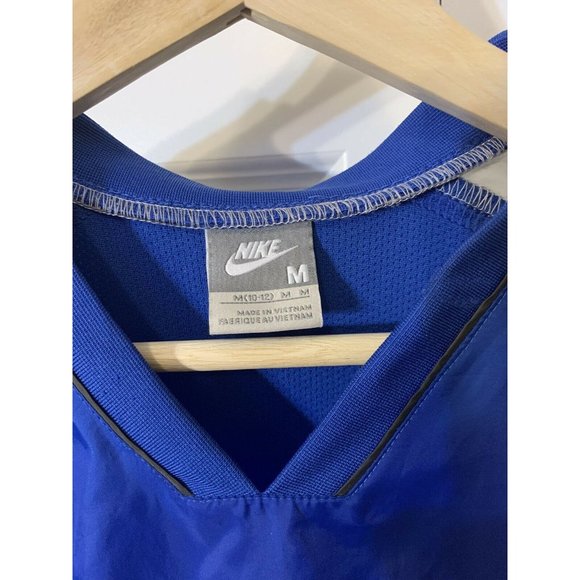VTG 90s Nike Youth V Neck Windbreaker‎ Youth Pullover Blue Gray Sz M - Picture 2 of 5